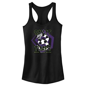 Juniors' Beetlejuice Say It 3 Times Racerback Tank Top