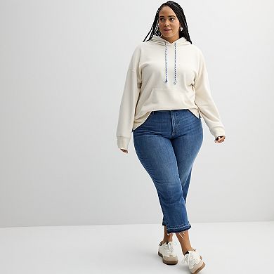 Plus Size Sonoma Goods For Life® Mixed Rib Hoodie