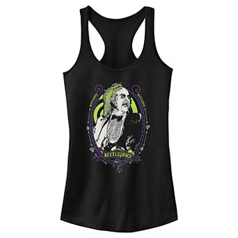 Juniors' Beetlejuice Crazy Portrait Racerback Tank Top