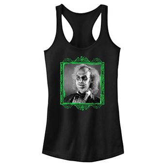 Juniors' Beetlejuice Head Portrait Racerback Tank Top