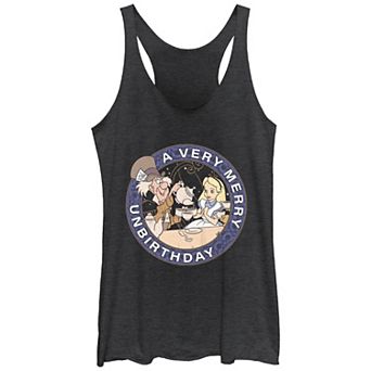 Disney's Alice In Wonderland A Very Merry Unbirthday Juniors' Racerback Tank Top
