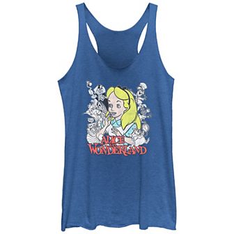 Disney's Alice In Wonderland Funny Group Juniors' Racerback Tank Top