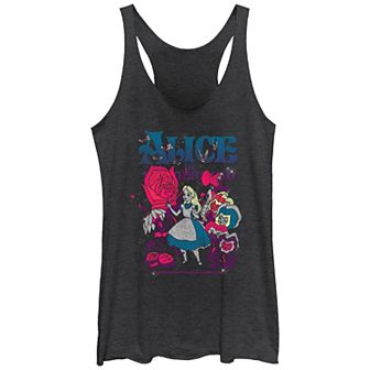 Disney's Alice In Wonderland Technicolor Poster Juniors' Racerback Tank Top