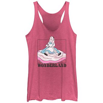 Disney's Alice In Wonderland Melty Floor Juniors' Racerback Tank Top