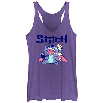 Disney's Lilo & Stitch Eating Mood Stitch Juniors' Racerback Tank Top
