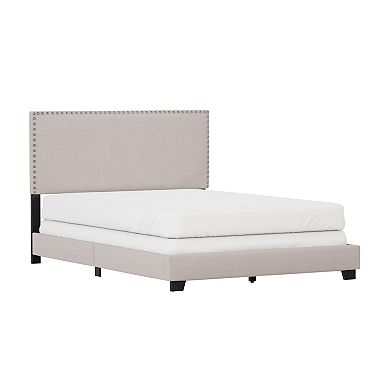 Hillsdale Furniture Willow Nail Head Trim Upholstered Bed Frame