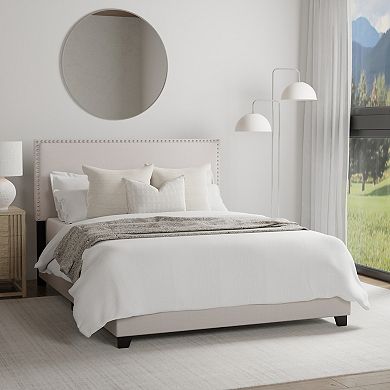 Hillsdale Furniture Willow Nail Head Trim Upholstered Bed Frame