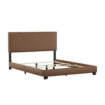 Hillsdale Furniture Willow Nail Head Trim Upholstered Bed Frame