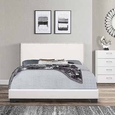Hillsdale Furniture Willow Nail Head Trim Upholstered Bed Frame