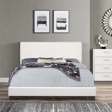 Hillsdale Furniture Willow Nail Head Trim Upholstered Bed Frame