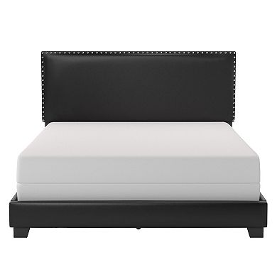 Hillsdale Furniture Willow Nail Head Trim Upholstered Bed Frame