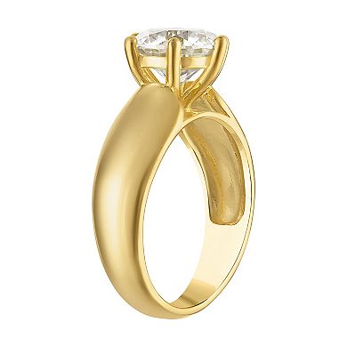 White Lotus 14k Gold Over Silver Lab-Created Moissanite Solitaire Ring