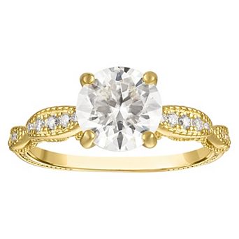 White Lotus 14k Gold Over Silver Lab-Created Moissanite Ring