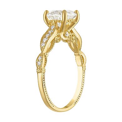 White Lotus 14k Gold Over Silver Lab-Created Moissanite ring
