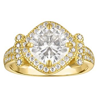 White Lotus 14k Gold Over Silver Lab-Created Moissanite Bridal Ring