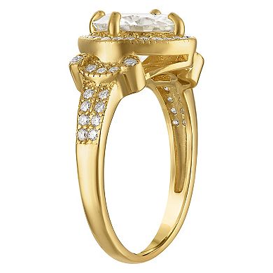 White Lotus 14k Gold Over Silver Lab-Created Moissanite Bridal Ring