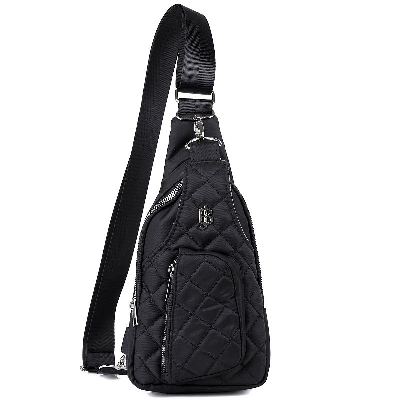 Women's Julia Buxton Nylon Quilted Sling Bag, Black