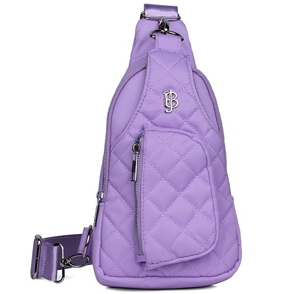 Women's Julia Buxton Nylon Quilted Sling Bag - Lilac