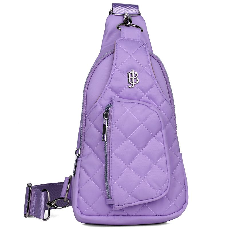 Women's Julia Buxton Nylon Quilted Sling Bag, Purple