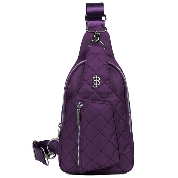 Women's Julia Buxton Nylon Quilted Sling Bag - Plum