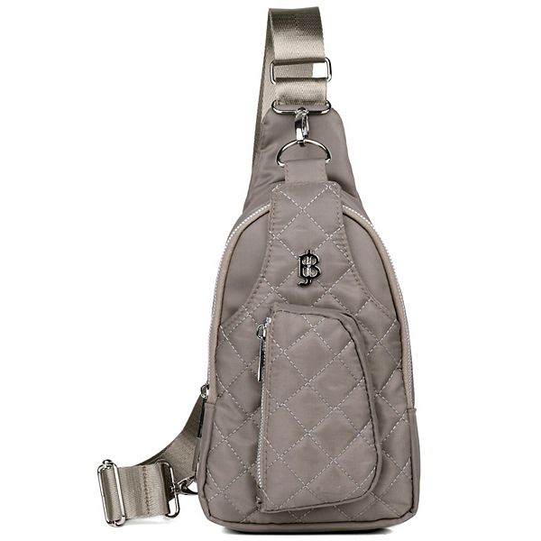Women's Julia Buxton Nylon Quilted Sling Bag - Taupe