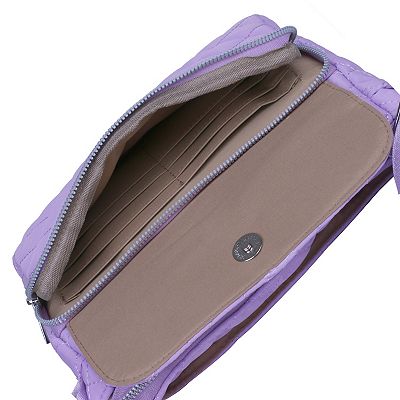 Women's Julia Buxton Nylon Quilted Organizer Crossbody Bag