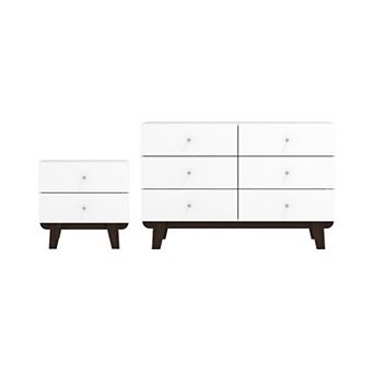 Hillsdale Furniture Living Essentials by Hillsdale Kincaid Wood Drawer Dresser & Drawer Nightstand Set