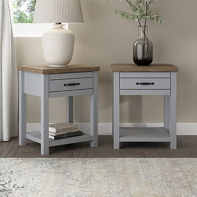 Hillsdale Furniture Living Essentials by Hillsdale Lancaster Wood Nightstand Set of 2