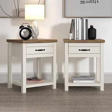 Hillsdale Furniture Living Essentials by Hillsdale Lancaster Wood Nightstand Set of 2