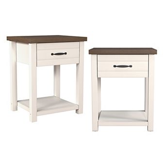 Hillsdale Furniture Living Essentials by Hillsdale Lancaster Wood Nightstand Set of 2