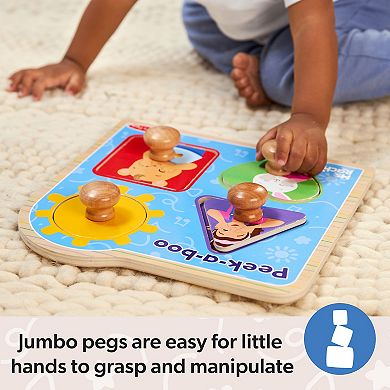 Melissa & Doug Ms. Rachel™ Wooden Peek-a-Boo Jumbo Peg Puzzle