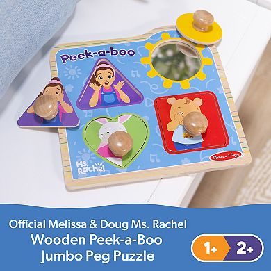 Melissa & Doug Ms. Rachel™ Wooden Peek-a-Boo Jumbo Peg Puzzle