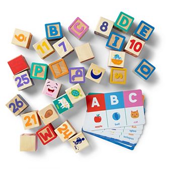 Melissa & Doug Ms. Rachel Wooden Learning Blocks and Activity Cards Playset