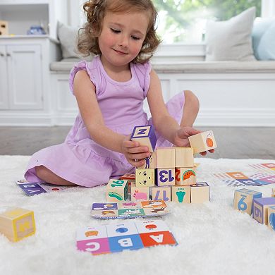 Melissa & Doug Ms. Rachel Wooden Learning Blocks and Activity Cards Playset