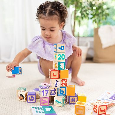 Melissa & Doug Ms. Rachel Wooden Learning Blocks and Activity Cards Playset