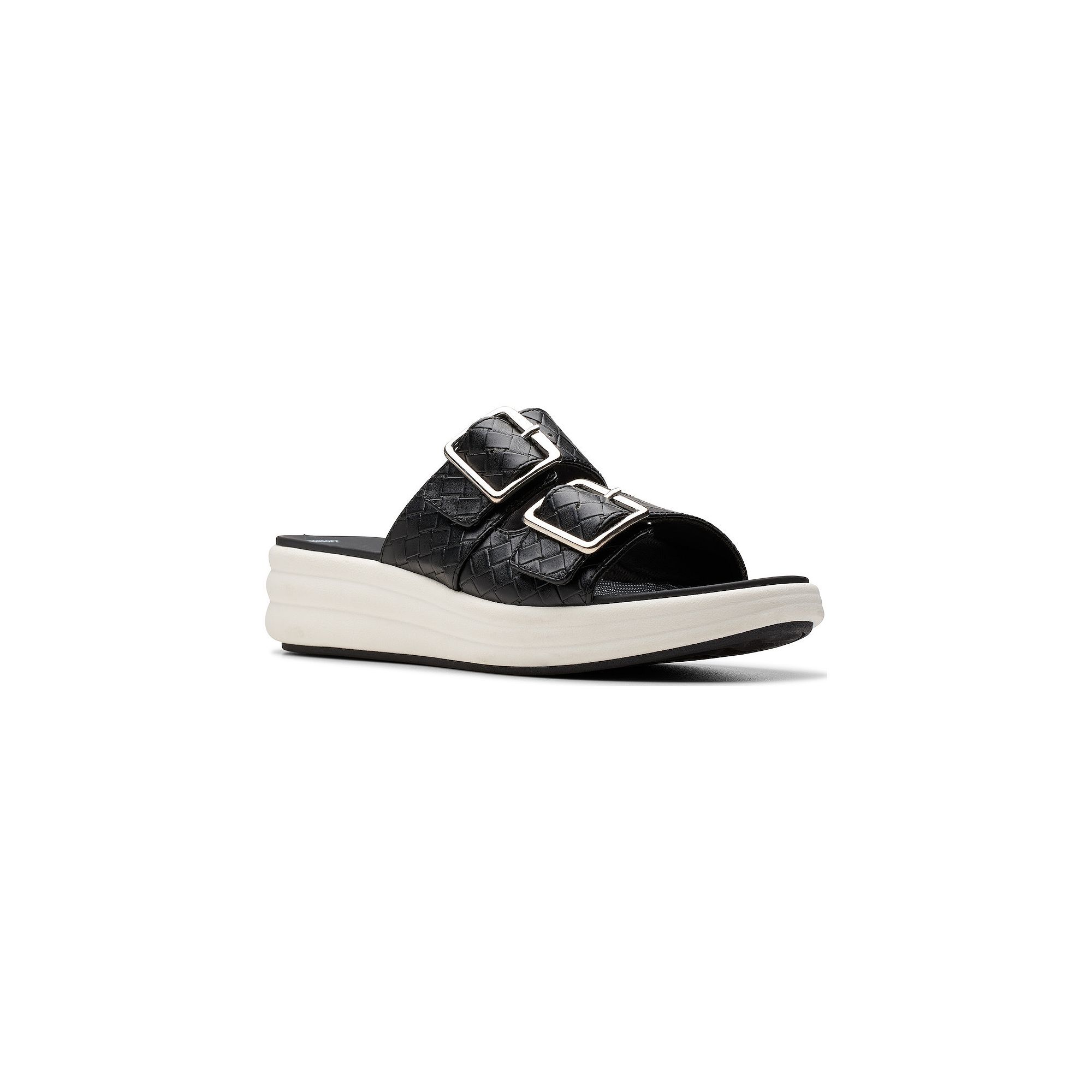 Clarks® Cloudsteppers Drift Womens Buckle Sandals, Size: 8 Medium, Black