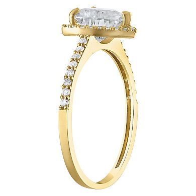 White Lotus 10k Gold Lab-Created Moissanite Heart Ring