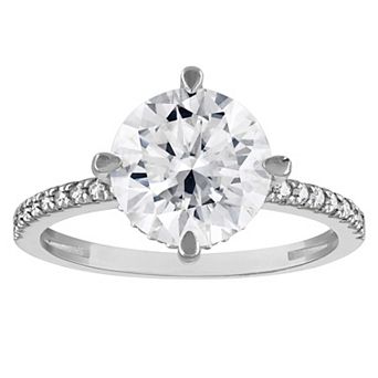 White Lotus 10k White Gold Lab-Created Moissanite Ring
