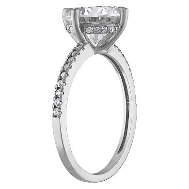 White Lotus 10k White Gold Lab-Created Moissanite Ring