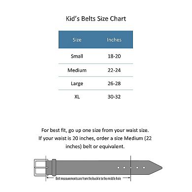Ctm Kid's Leather 1 Inch Basic Dress Belt