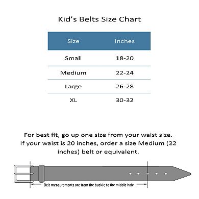 Ctm Kid's Leather 1 Inch Basic Dress Belt
