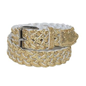 Ctm Girls' Metallic Braided Belt