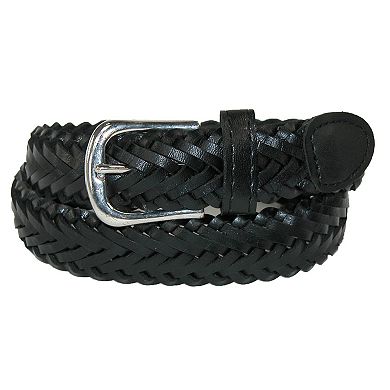 Ctm Boys' Leather Adjustable Braided Dress Belt (pack Of 2 Colors)