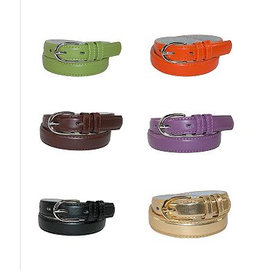 Ctm Kid's Leather 1 Inch Basic Dress Belt (pack Of 2)