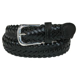 Ctm Boys' Leather Braided Dress Belt (pack Of 2)