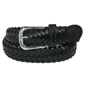 Ctm Boys' Leather 3/4 Inch Adjustable Braided Dress Belt