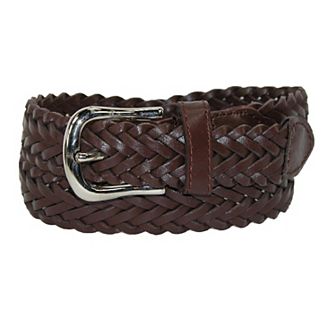 Ctm Boys' Leather 3/4 Inch Adjustable Braided Dress Belt
