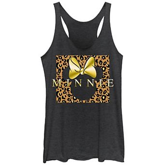 Disney's Minnie Mouse Leopard Print Square Juniors' Racerback Tank Top