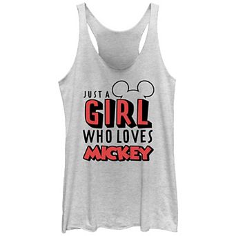 Disney's Mickey Mouse Just A Girl Who Loves Mickey Juniors' Racerback Tank Top