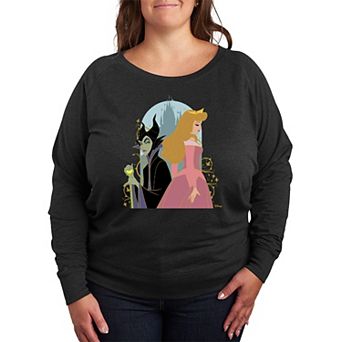 Disney's Sleeping Beauty Maleficent & Aurora Plus Size French Terry Long Sleeve Tee